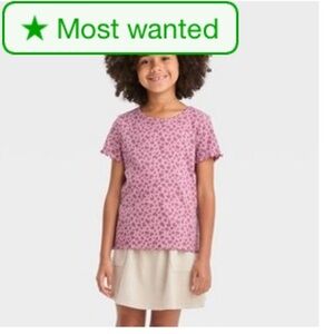 Cat & Jack Ribbed Tee Purple size 4/5